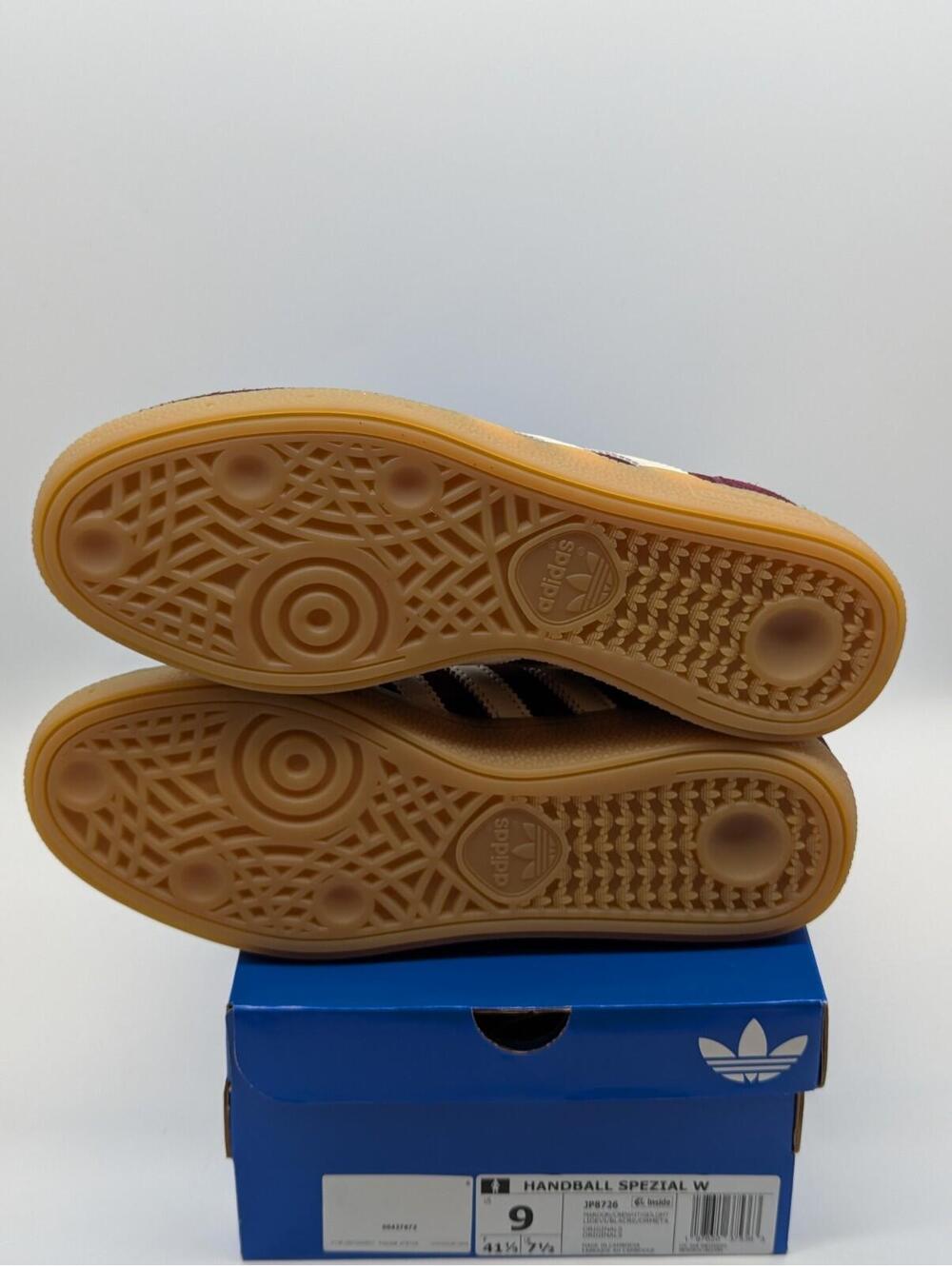 Women's Size 9 - Adidas Handball Spezial Maroon Burgundy White Shoes JP8726 New - Picture 7 of 10